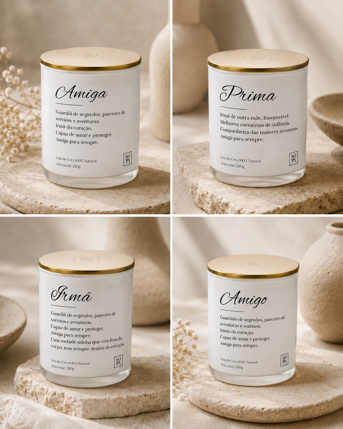 Vela Aromática | Amiga | Prima | Irmã | Amigo |